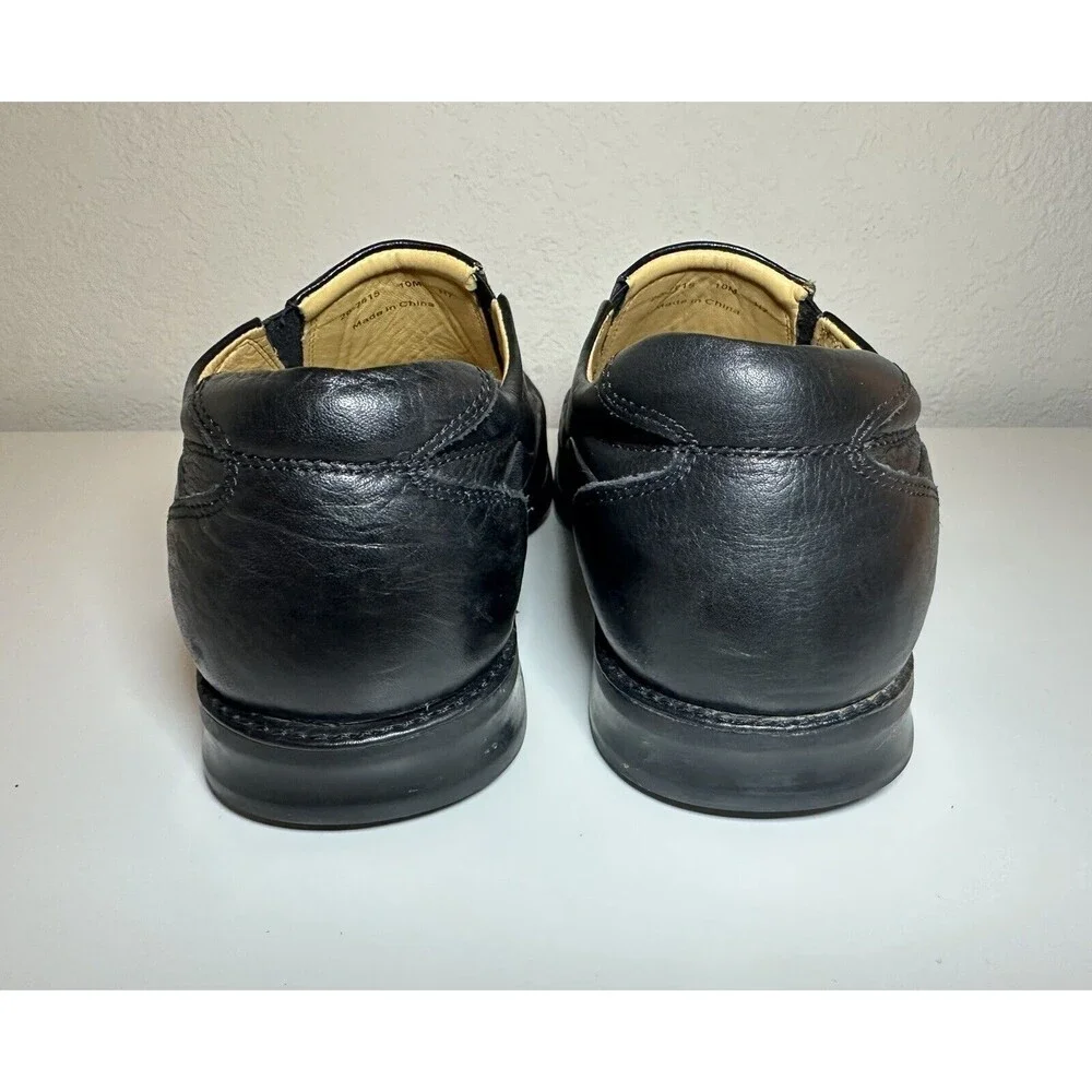 Johnston & Murphy Sheepskin Slip‎ On Leather Black Shoes 20-7615 Men's 10M